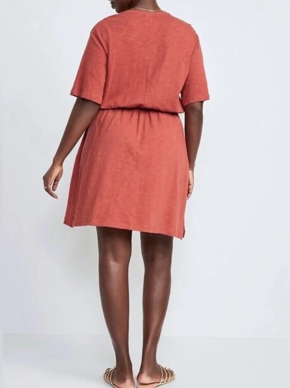 Old Navy Waist-Defined Slub-Knit Mini T-Shirt Dress